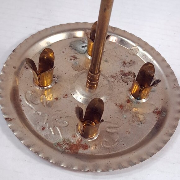 Vintage Swedish Christmas Candle holder brass party Chimes horses star spinner - Picture 9 of 12